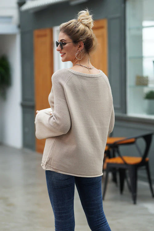 Sleepy Sunday V-Neck OL Knit Sweater - 5 Colors - Image 13