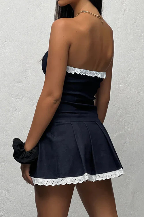 So Much Love Lace Denim Sleeveless Mini Dress - 2 Colors - Image 9