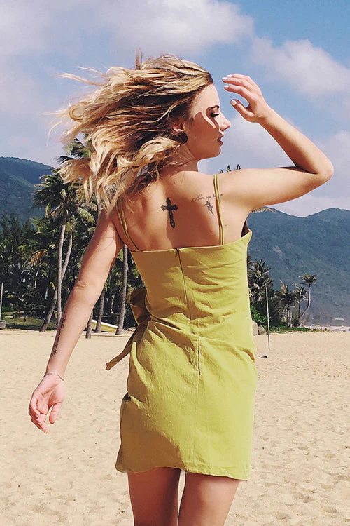 Spaghetti Bowknot Mini Dress - Image 2