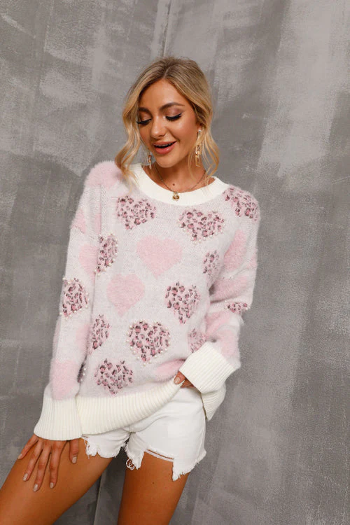 Stay Right There Pearl Fluffy Long Sleeve Knit Sweater - Image 3