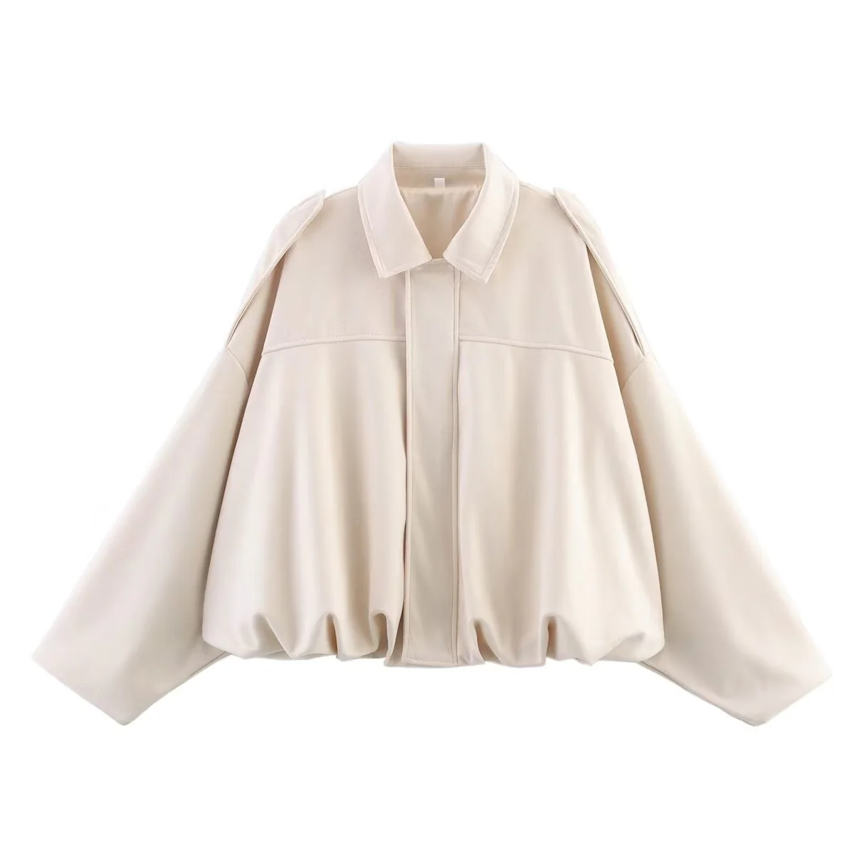 Suede Effect Zip-Up Collared Jacket - Image 12