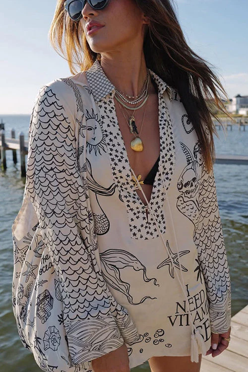 Summer Escapades Print Long Sleeve Set - 5 Colors - Image 2