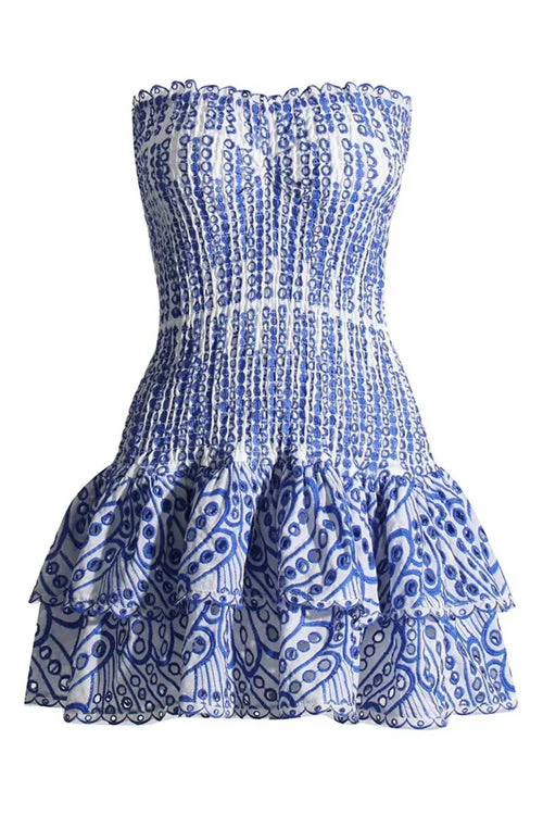 Sweet Like You Pleated Mini Dress - Blue - Image 14