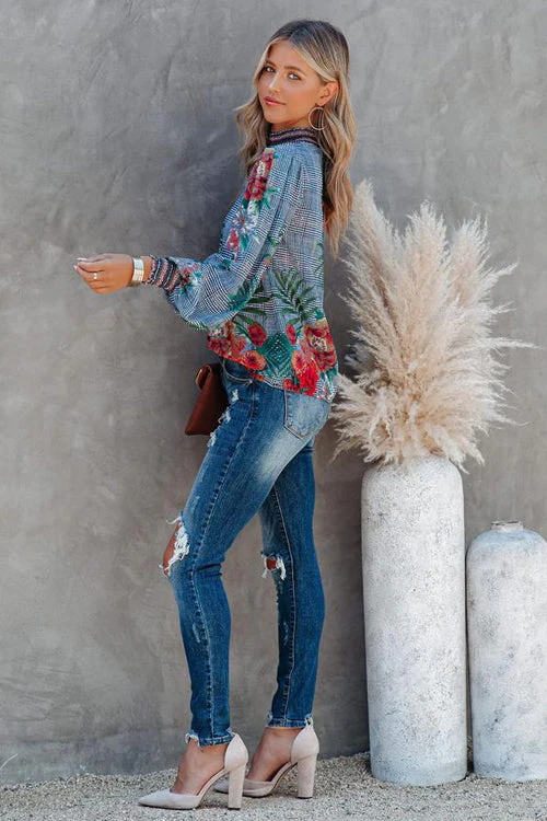 Vacay Dreams Floral Print Smocked Top - 2 Colors - Image 12