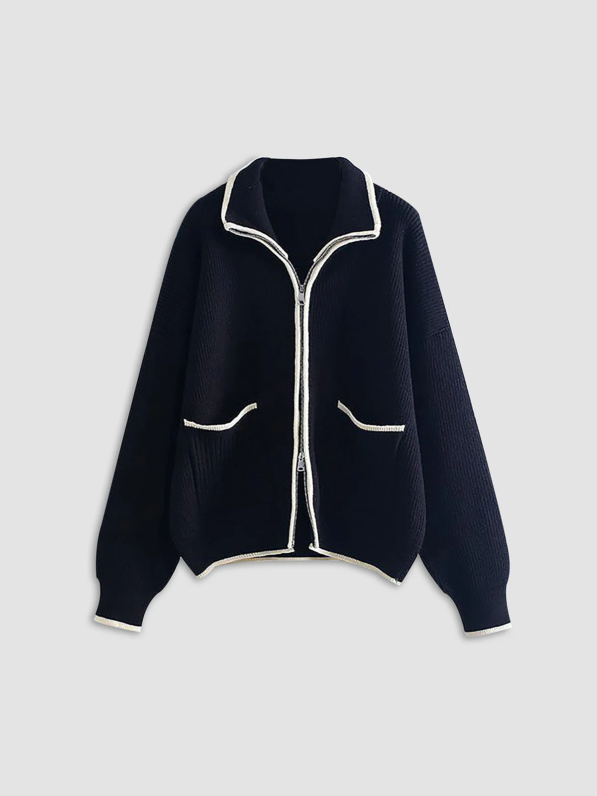 Weekend Loaf Zip Collared Cardigan - Image 4