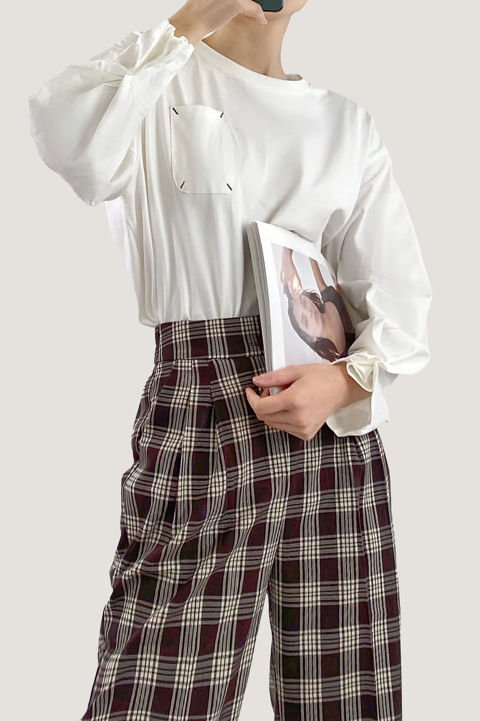 White Patch Pocket Drop Shoulder T-Shirt - Image 7