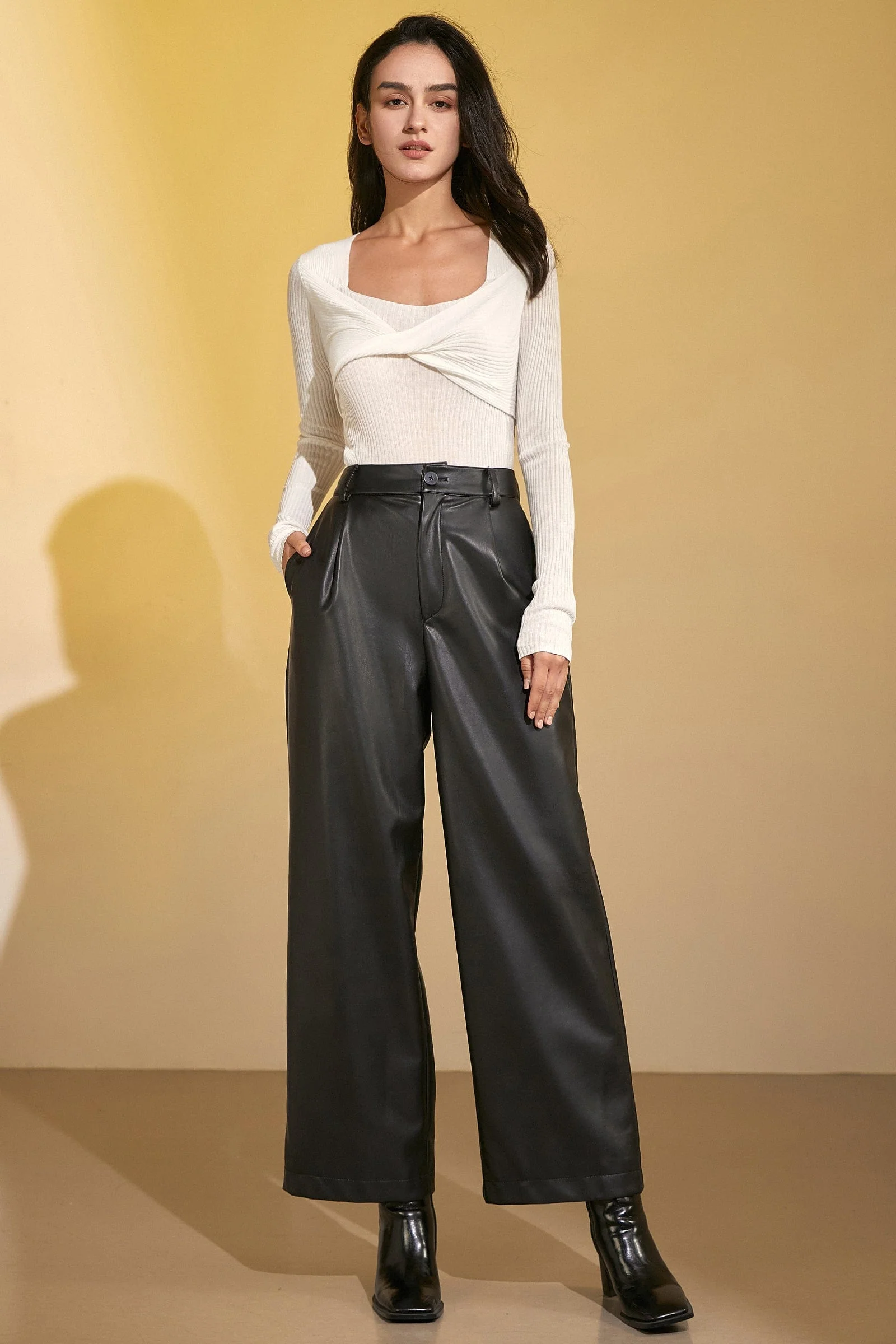 White Premium Wool Twisted Sweater - Image 2